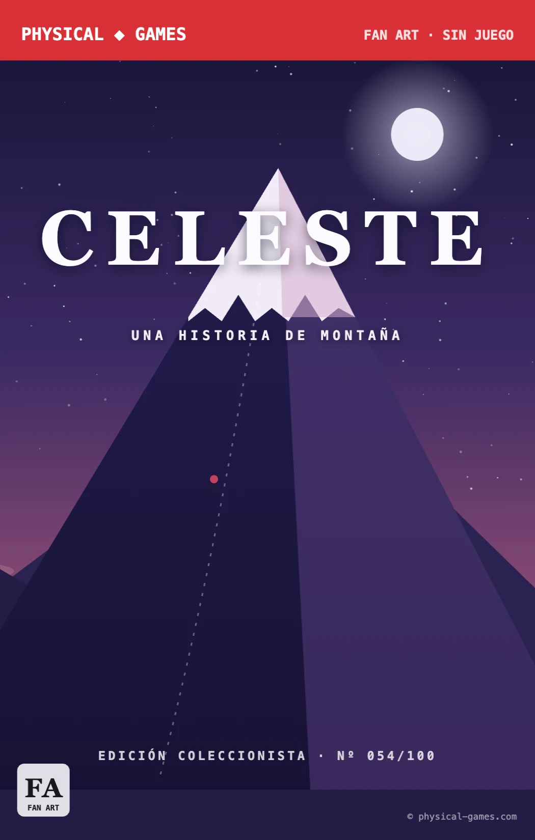 Carátula fan-art de Celeste para caja de Nintendo Switch, portada